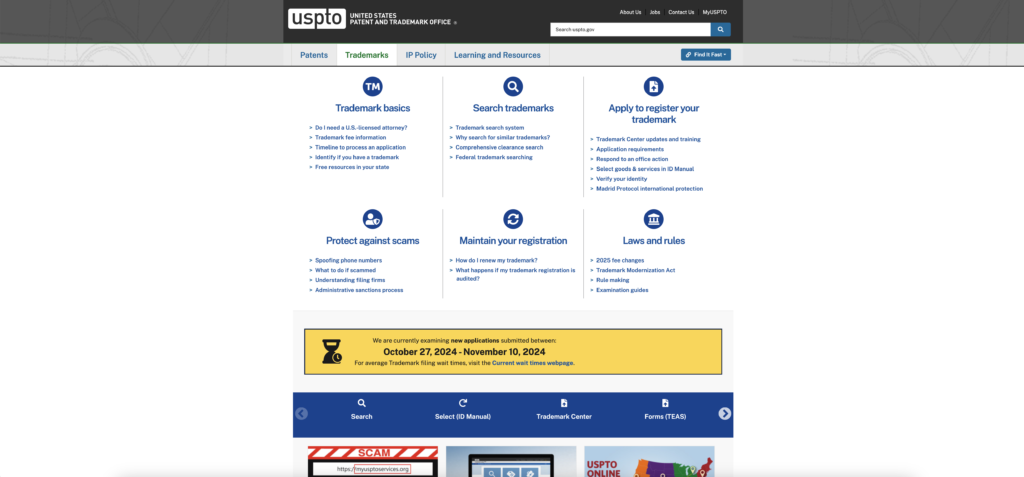 USPTO Trademark Search
